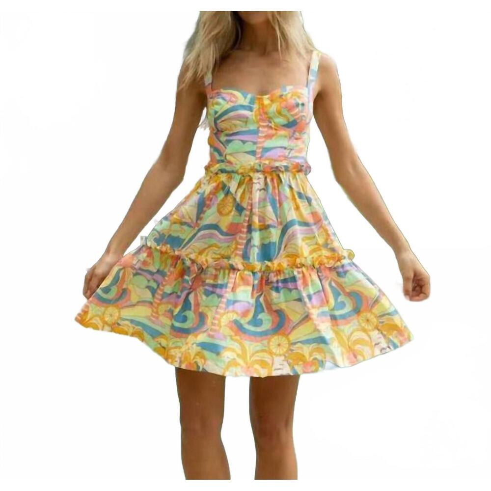 NEW KENNY FLOWERS mini sweetheart dress in yellow
